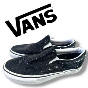 VANS CLASSIC SLIP ON MICRO SEQUINS Black Kids 4 / Women’s 6